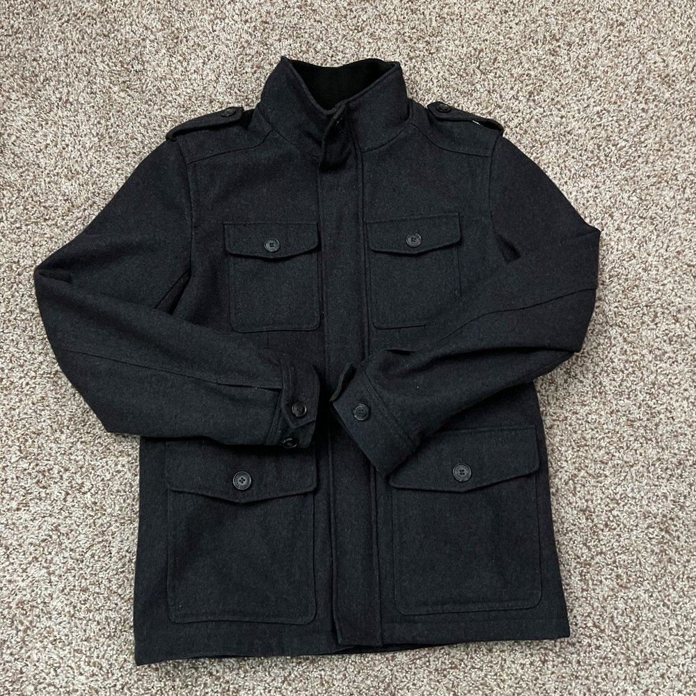 Dockers Men's Wool Melton Four Pocket Military Field Jacket (Men's Small)